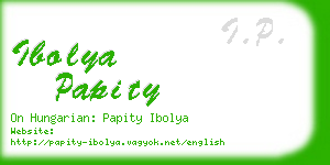 ibolya papity business card